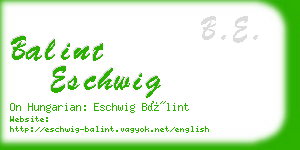 balint eschwig business card